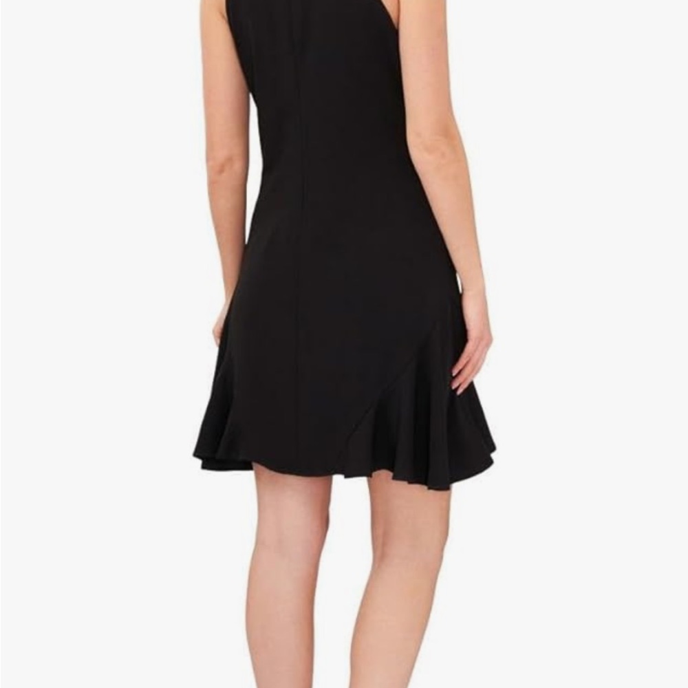 Black bow tie halter neck dress size medium - Picture 2 of 2